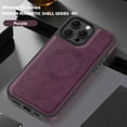 thumbnail image 2 of Designed for iPhone 13 Pro Max Magnetic Phone Case,Compatible with Mag-Safe,Heavy Duty Protection,PU Leather Shockproof Non-Slip Durable Rugged Ultra Slim Thin Fit Phone Case,Darkpurple, 2 of 7