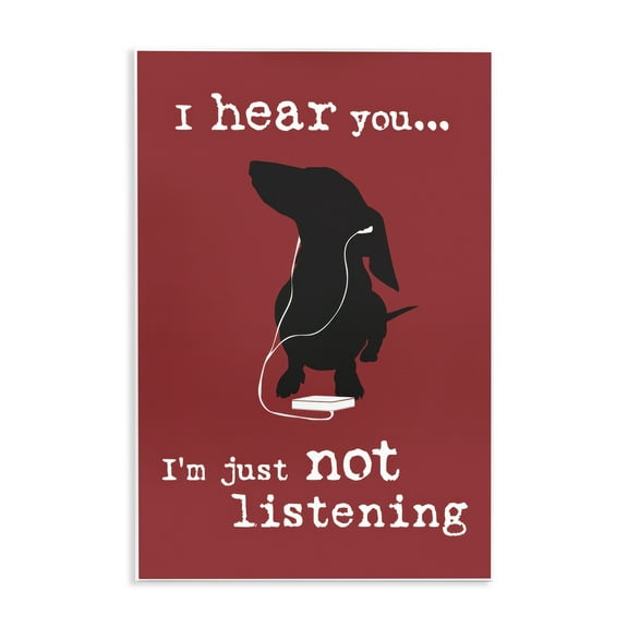 Stupell Industries Not Listening Dog Headphones Animals Painting Unframed Art Print Wall Art, 10 x 15