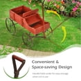thumbnail image 4 of Pemberly Row Contemporary Garden Plant Wooden Wagon Planter W/ Wheel Red, 4 of 8