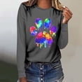 thumbnail image 2 of Women's Graphic Long Sleeve Tops Funny Print Crew Neck Casual Loose Sweatshirts Valentine Day Tee Gift to Ladies(Gray,XXL), 2 of 5