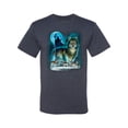 thumbnail image 2 of Wild Bobby, Wolf Howling At the Full Moon Wolf Pack Animal Lover Men's Graphic T-Shirt, Vintage Heather Navy, 2XL, 2 of 3