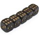 thumbnail image 1 of 5 piezas de dadoeis , negro con pepitas de , esquinas de 18 mm, accesorios de , de póquer, mahjong, CUTICAT Dados de calavera de resina negra novedosos, 1 of 7