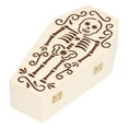 thumbnail image 2 of Halloween Decoration, Creative Gothic Style Decorative Wooden Coffin  For Halloween Party Decor For Coffin Box For Hamsters For Small Pets Skull Skeleton, 2 of 8