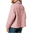 thumbnail image 4 of SETOOFF Women Gingham Plaid Cropped Jacket, Lapel Collar Long Sleeve Button Down Short Coat with Pockets Loose Fit Outerwear for Fall Spring Daily Casual Wear, 4 of 7