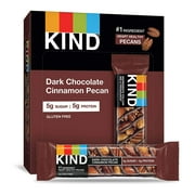 KIND Bars, Dark Chocolate Cinnamon Pecan, Gluten Free, 1.4oz, 12 Snack Bars
