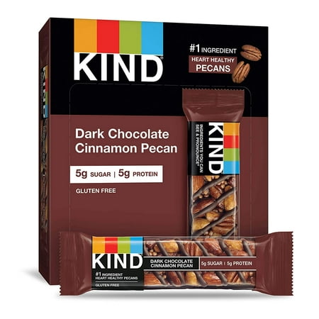 KIND Bars Dark Chocolate Cinnamon Pecan Gluten Free 1.4oz 12 Snack Bars
