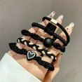 thumbnail image 6 of 5/10/20pcs Simple Style Hair Tie Set Braided Hair Rope Heart Decor Scrunchies Elastic Ponytail Holder Hair Accessories For Women, 6 of 10