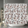 thumbnail image 3 of Boho Reddish Brown Leaves Bathroom Curtain Decor with Hooks for Bathroom Modern Leaves Decorative Bathroom Shower Curtain Set Waterproof Farmhouse Bathroom Curtain Shower Set 84x72 Inches, 3 of 6