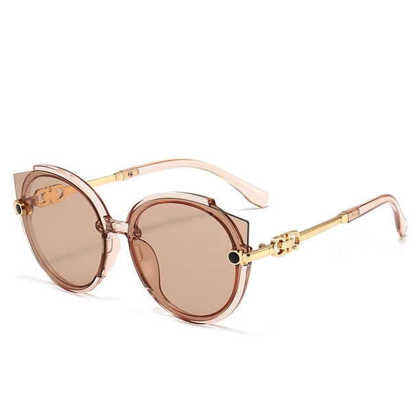 Gafas de sol personalizadas para mujer, redondas, de metal, estilo europeo y americano, transparentes, de moda