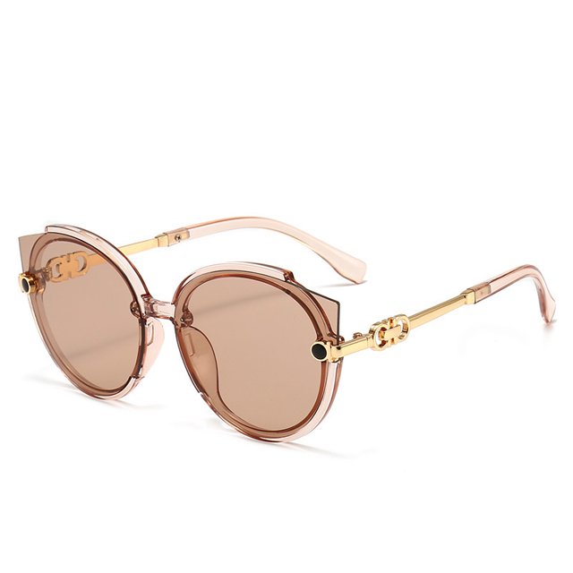 Gafas de sol personalizadas para mujer, redondas, de metal, estilo europeo y americano, transparentes, de moda