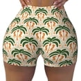 thumbnail image 2 of Daiia palm tree Asian leopard Pattern Women's Workout Shorts Biker Shorts - High Waisted Workout Spandex Tummy Control Gym Running Yoga Shorts-XX-Large, 2 of 8