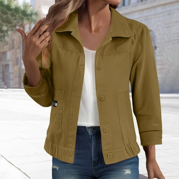 Pyhlmscde Women's Loose And Versatile Long Sleeved Denim Casual Jacket, Womens Tops, Denim Jacket for Women, Cardigan Sweaters for Women