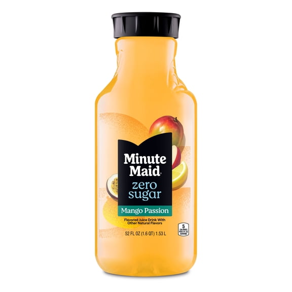 Minute Maid Zero Sugar Mango Passion Juice Drink Bottle, 52 fl oz