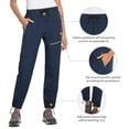 thumbnail image 4 of BALEAF Travel Pants Women Hiking Long Tall Lightweight Quick Dry Water Resistant Cargo Pants 31'' Navy Blue Size XS, 4 of 6