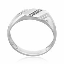 Mauli Jewels Engagement Rings for Men 0.005 Carat Mens Handcrafted Wedding Engagement Diamond Ring prong 10K White Gold