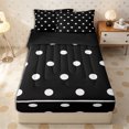 thumbnail image 2 of Erosebridal Monochrome Vintage Dot Zipper Twin Comforter Sets with Fitted Sheet and 2 Pillowcases,Tiny Scattered Dot Accent Zipper Bedding Set,Jet Black White,4-Piece,Black Reversible, 2 of 6
