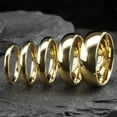 thumbnail image 6 of Tungsten Rings for Men Wedding Bands for Him 8mm Gold Polished Classic, 6 of 8