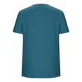 thumbnail image 7 of ICHUANYI Women Round Neck Short Sleeved Basics Tees Casual Trendy Loose Fit T Shirts Solid Color Top, 7 of 7