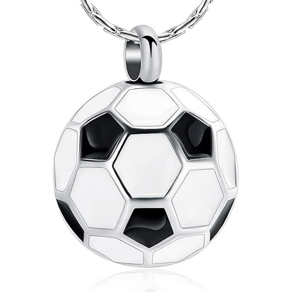 Football Cremation Necklace for Ashes Urn Jewelry Stainless Steel Football Memorial Keepsake Urn Pendant for Ashes for Men