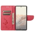 thumbnail image 4 of TECH CIRCLE for Google Pixel 9 Pro/Pixel 9 Wallet Case,Butterfly Flower Embossed PU Leather Magnetic Kickstand Card Slots Wrist Strap Shockproof Cover for Google Pixel 9 Pro/Pixel 9 6.3" 2024,Rose, 4 of 7