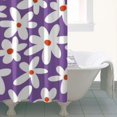 thumbnail image 4 of Purple Daisy Flower White Blooms Pattern Shower Curtain 36"x72" ,Bathroom Decorative Shower Curtains Set with 12 Hooks,Modern Waterproof Washable Shower Curtain, 4 of 6
