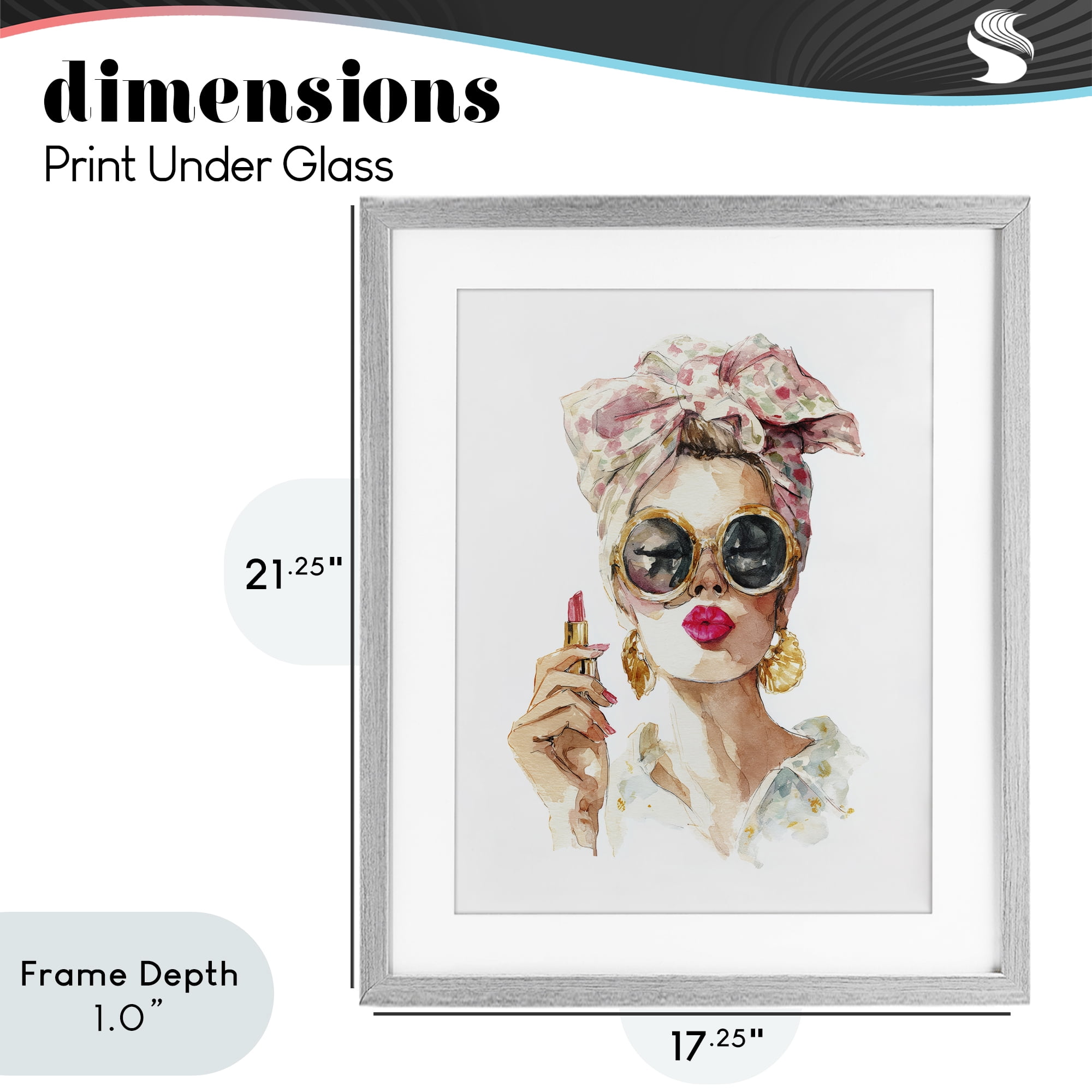 Stupell Industries Feminine Lipstick Spell Gray Framed Print Under Glass, design by Svetlana Aleynikova