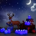thumbnail image 6 of Simzone Blue LED Tea Lights,Flameless Candles with Flickering Green Light,Battery Operated Green Lights for Saint Patrick's Day Christams Festival Decor,24 Packs, 6 of 8