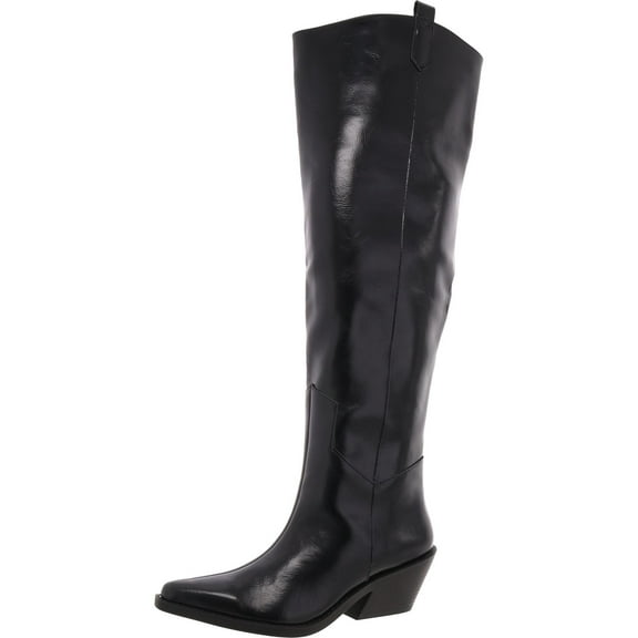 Wild Pair Womens Luela Faux Leather Solid Over-The-Knee Boots