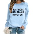 thumbnail image 4 of WEAIXIMIUNG Chandails à Col Rond pour Femmes Graphiques Plage Noël Surdimensionnés Chandails à Manches Longues pour Femmes Imprimés Lettres Légers Chandails Amples Blouse Haut, 4 of 5