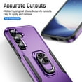thumbnail image 4 of Hybrid Rugged Case for Samsung Galaxy A16 5G/4G Phone, Military Grade Heavy Duty Shockproof Rotatable Magnetic Ring Holder Kickstand Armor Dual Layer Cover for Galaxy A16 5G/4G, Purple/Black, 4 of 10