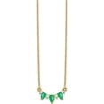 thumbnail image 2 of 14K Yellow Gold Emerald And Diamond 18 Inch Necklace (Width 5.4) (Length 18) - Jbsp, 2 of 5