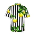 thumbnail image 3 of Haiem Lemons on Striped Printed Hawaiian Shirt for Men - Men’s Casual Beach Summer Shirts - Stretch Fabric with Modern Fit-X-Large, 3 of 9