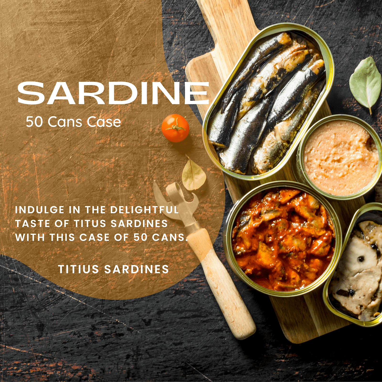 Titus Sardines 50 Cans - Case