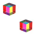 thumbnail image 4 of Injueey Cubo colorido decoración de escritorio juguete a presión multicolor dulce regalo ahorro de espacio mano de obra fina de cristal de 4 cm cubo 2piezas, 4 of 6