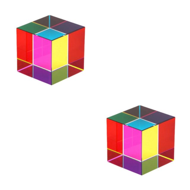 Billuyoard Cubo colorido decoración de escritorio juguete a presión entretenimiento interesante ahorro de espacio cristal adorno de oficina de 4 cm cubo 2piezas