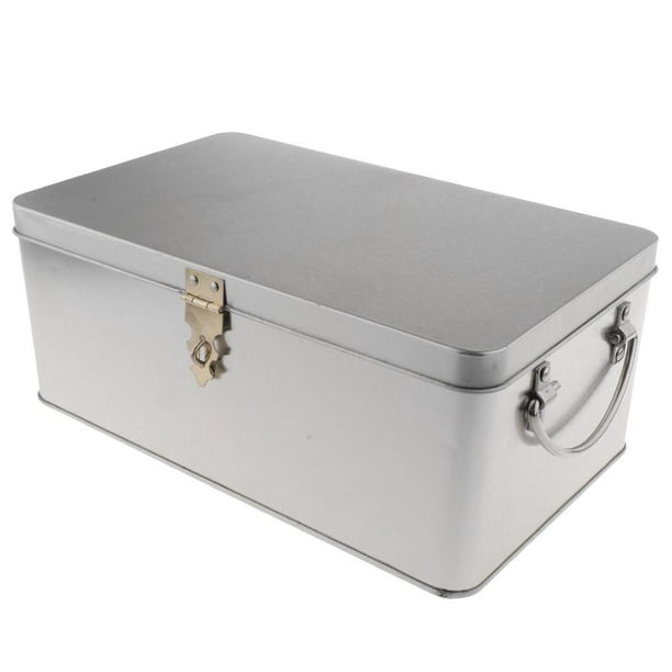Metal Tin Box Portable Small Container Storage Case with Solid