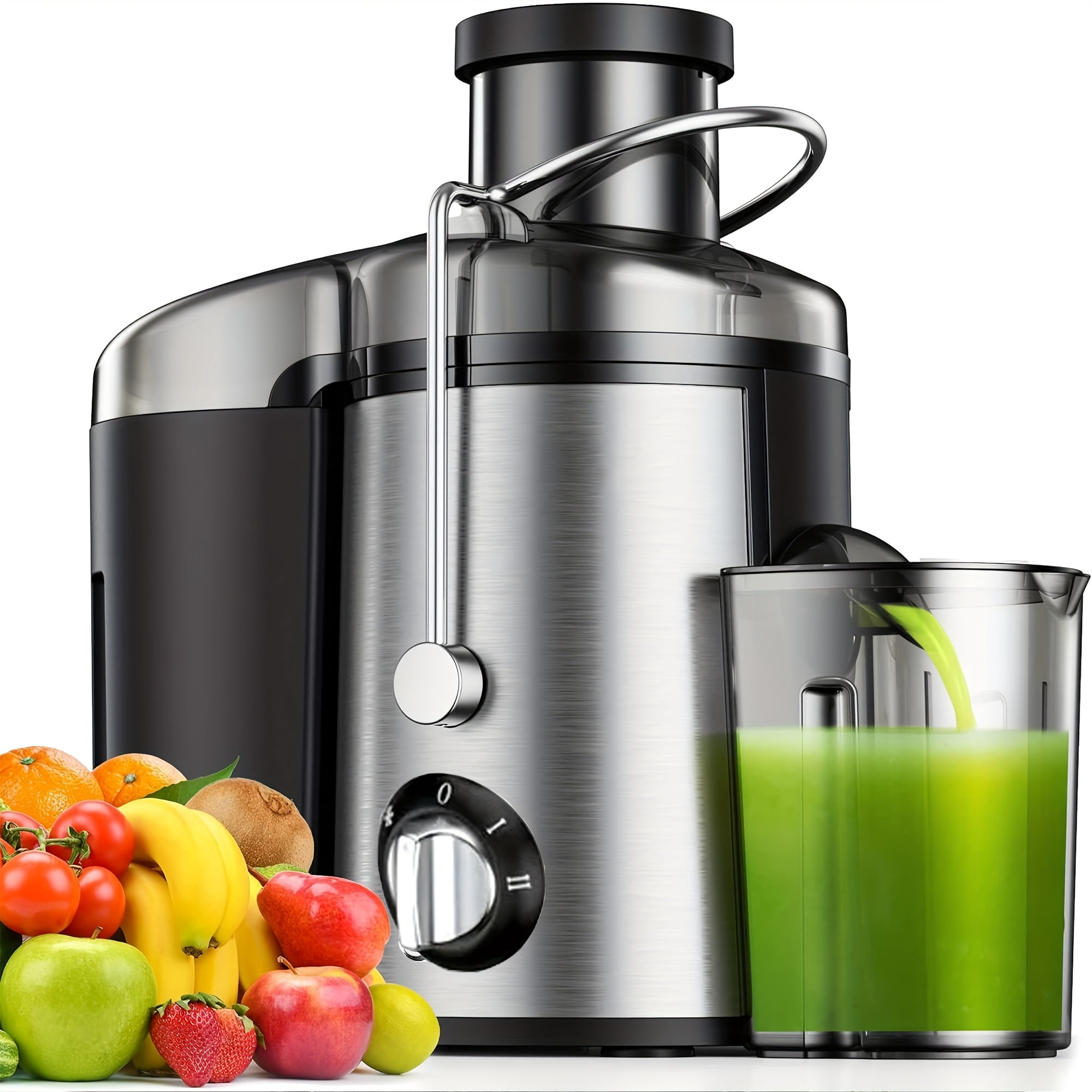 Juicer Machine with 3" Wide Mouth - 3-Speed Centrifugal Juicer Extractor for Fruits and Vegetables, Multi-Function Juice Blender Mixer Food Processor, Easy Clean Detachable, High Juice Yield Fast Jui