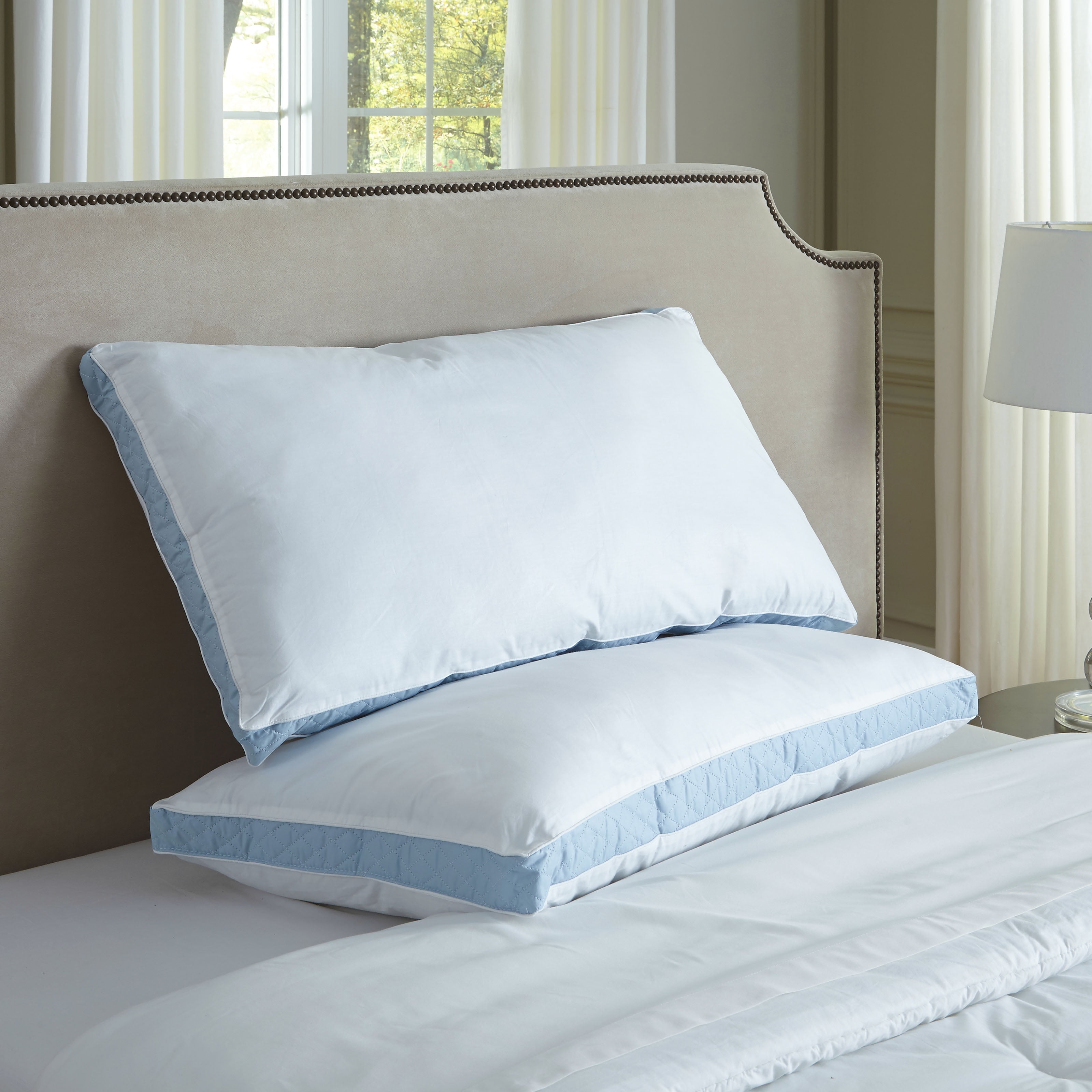 Ultrasoft Quilted Sidewall Bed Pillows, Firm, Set of 2