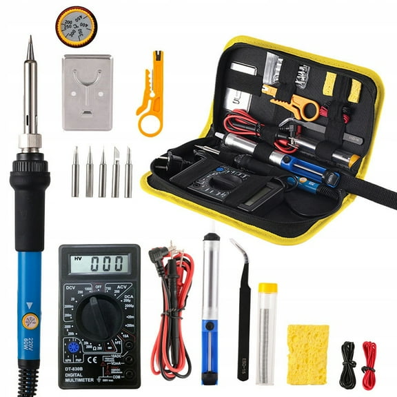 60W Electric Soldering Iron Multimeter Kit with Adjustable Temperature