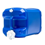 WaterPrepared ReadyJug 7 Gal Stackable Water Storage Container with Spigot, Blue, 2 Pack