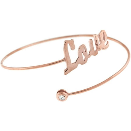 Pori Jewelers Rose Gold-Plated Sterling Silver Love Bangle