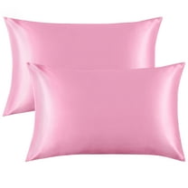 Flxxie Silk Satin Toddler Pillowcases with Envelope Closure, Ultra Soft Travel Pillow Covers, Small Pillowcases for Kids, Pink, 14" x 20", 2 Pack