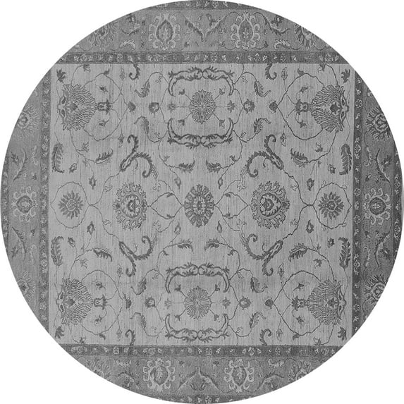 Ahgly Company Indoor Round Oriental Gray Traditional Area Rugs, 5' Round