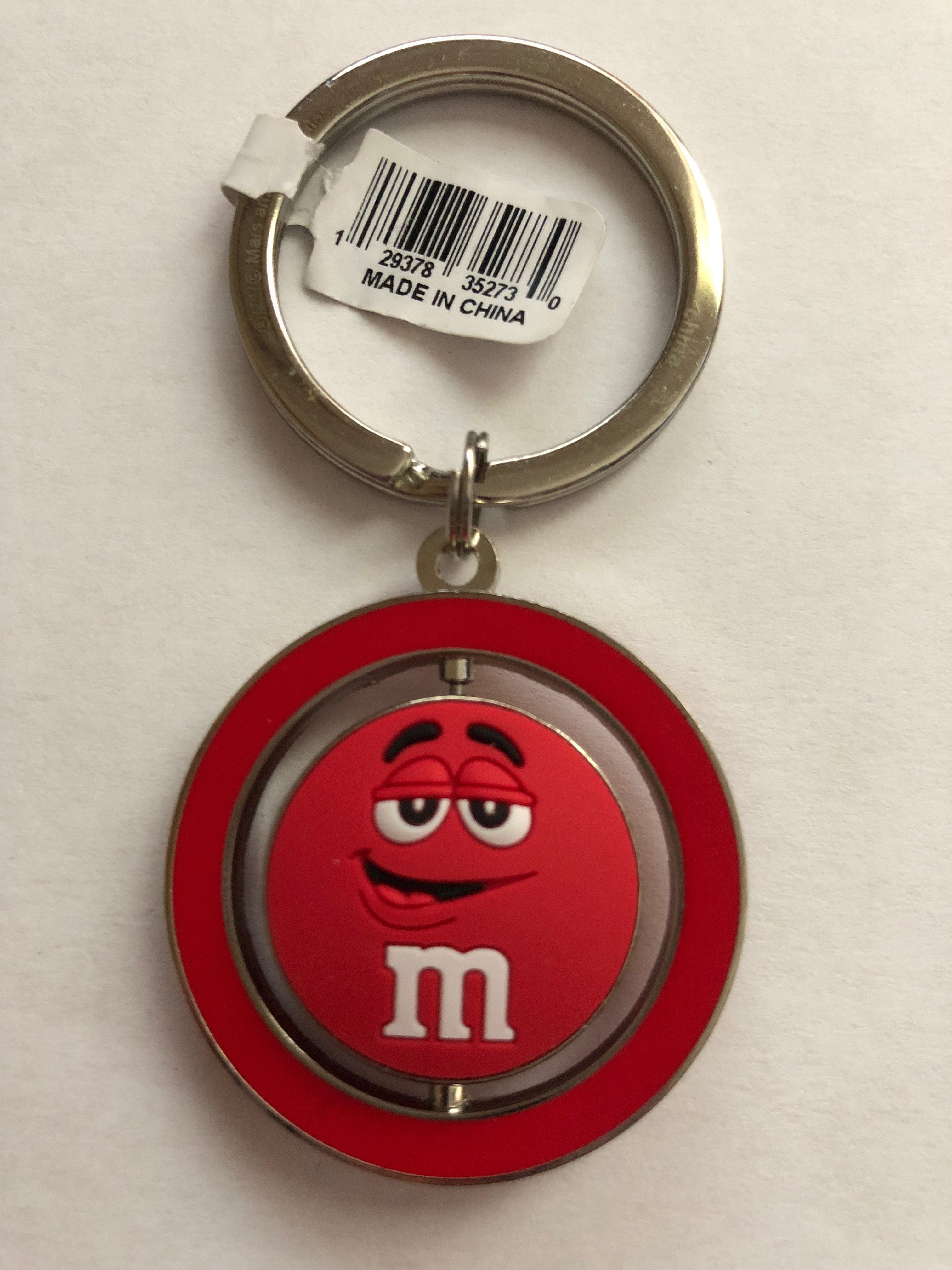 M&M'S M&M's World Red Character Big Face PVC Spinning Keychain New