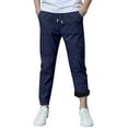 thumbnail image 2 of lnmuld Pants for Boys Midweight Thermal Joggers Lined Casual Pants for Big Kids Soft Comfortable Athletic Playwear with Stretch Fit and Adjustable Drawstring for Outdoor Winter Size:5-6 Years, 2 of 4