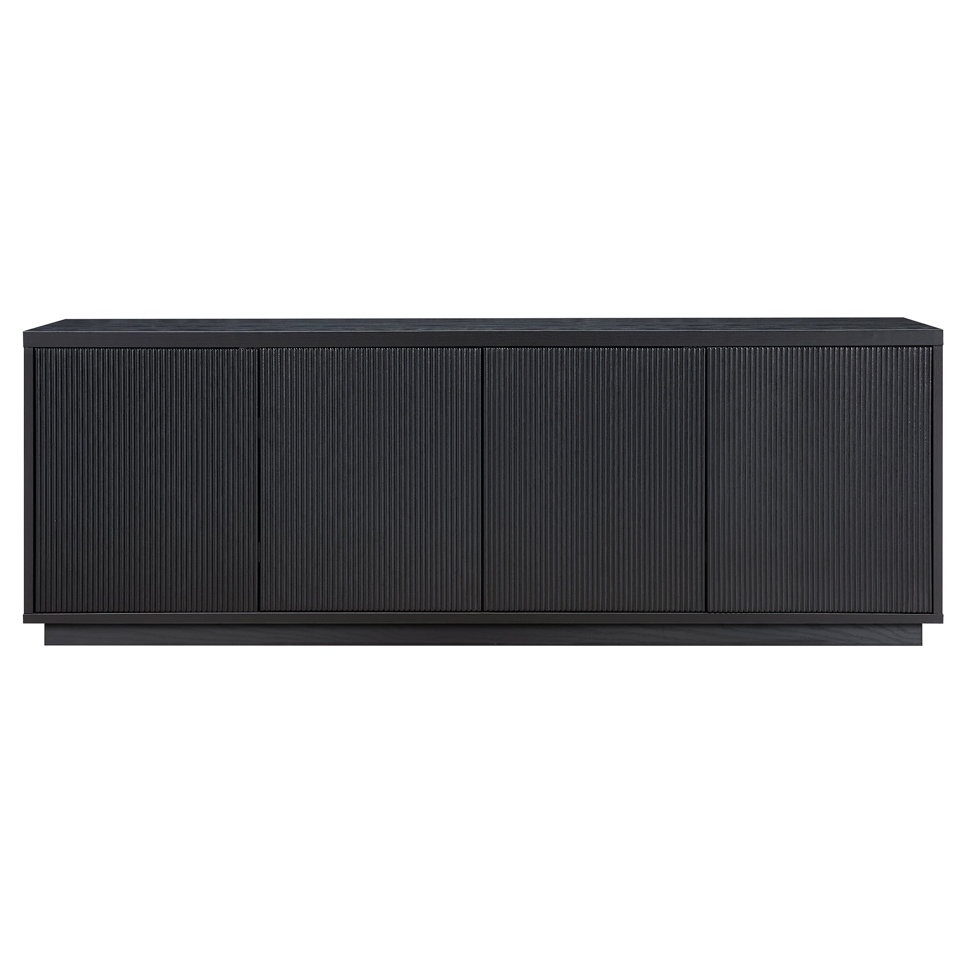 Evelyn&Zoe Hanson Rectangular TV Stand for TV's up to 75", Black Grain