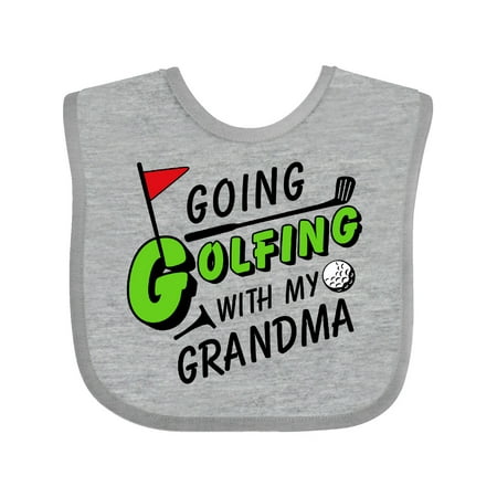 

Inktastic Going Golfing with my Grandma- kids golf Gift Baby Boy or Baby Girl Bib