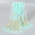 thumbnail image 2 of OIOLOYJM Women's Lightweight Scarf Casual Fashion Peacock Print Gold Stamp Feather Scarves for Beach Vacation Travel Mint Green One Size, 2 of 4