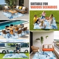 thumbnail image 4 of Blue Coastal Turtle Outdoor Rug for Patio/Deck/Porch, Non-Slip Large Area Rug 4 x 6 Ft, Beach Seaside Coral Jellyfish Indoor Outdoor Rugs Washable Area Rugs, Reversible Camping Rug Carpet Runner, 4 of 8