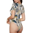 thumbnail image 3 of Naloa Hawaiian Style Women's Short-Sleeved Onesie, One-Piece Swimsuit for Parties, dates, clubs - Small, 3 of 9